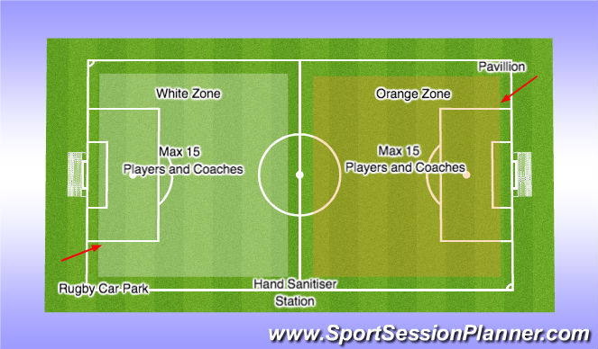 Football/Soccer Session Plan Drill (Colour): Training Ground Layout