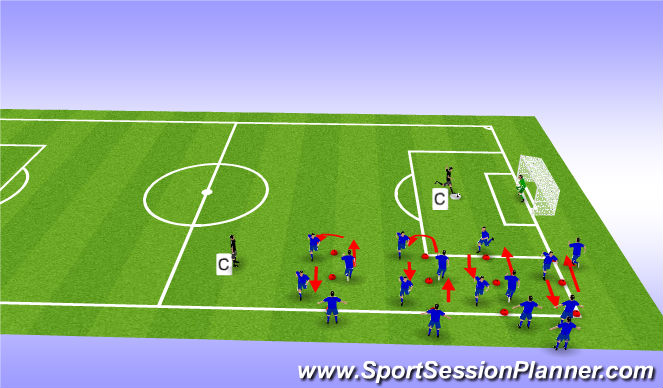 Football/Soccer Session Plan Drill (Colour): Dymanic stretching and Activation Phase