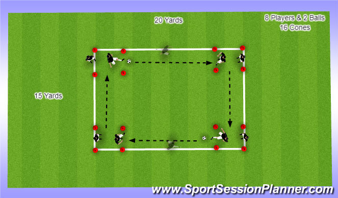 Football/Soccer Session Plan Drill (Colour): Gentle Warm Up