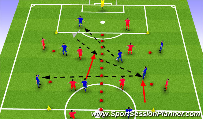 Football/Soccer Session Plan Drill (Colour): Warm UPs