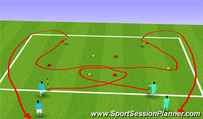 Football/Soccer Session Plan Drill (Colour): Warm-up with acceleration training