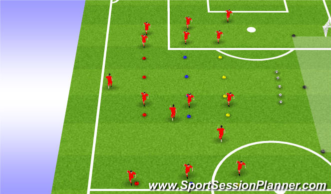 Football/Soccer Session Plan Drill (Colour): Warm Up
