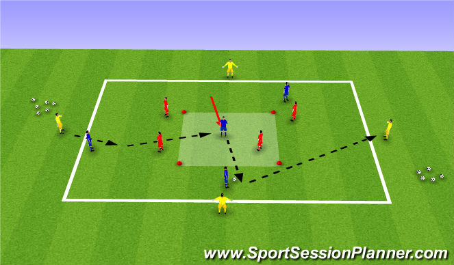 Football/Soccer Session Plan Drill (Colour): General in possession