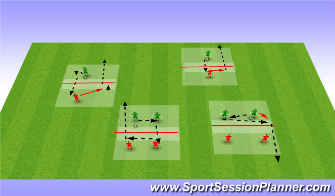 Football/Soccer Session Plan Drill (Colour): Dive bombers