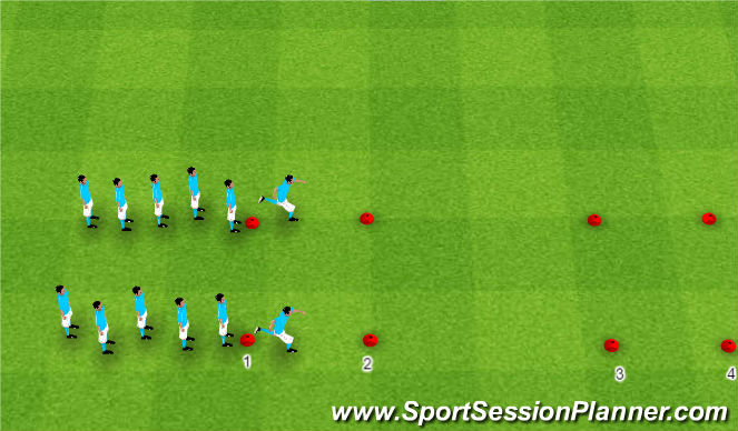 Football/Soccer Session Plan Drill (Colour): Dynamic Flex Warm Up