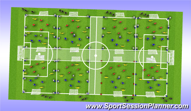 Football/Soccer Session Plan Drill (Colour): 4v4+4
