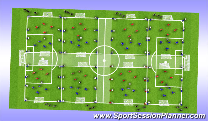 Football/Soccer Session Plan Drill (Colour): 4v4 games