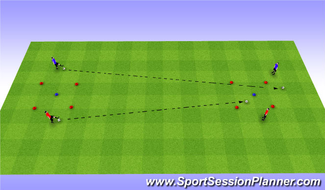 Football/Soccer Session Plan Drill (Colour): passing begginer