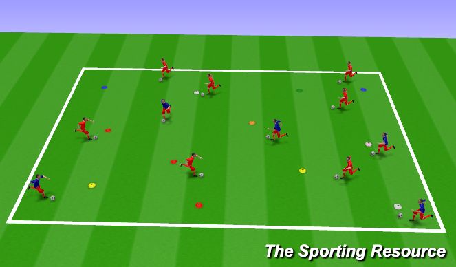 Football/Soccer Session Plan Drill (Colour): Warm up