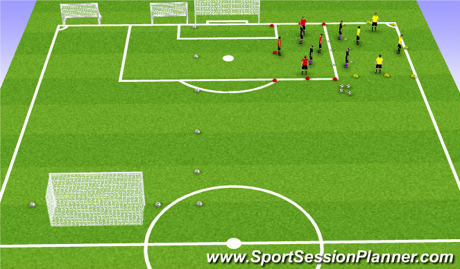 Football/Soccer Session Plan Drill (Colour): Transition 3 Team Possession