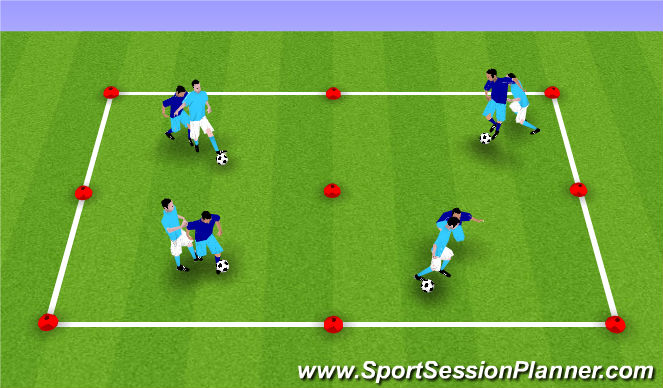 Football/Soccer Session Plan Drill (Colour): Technical Shielding