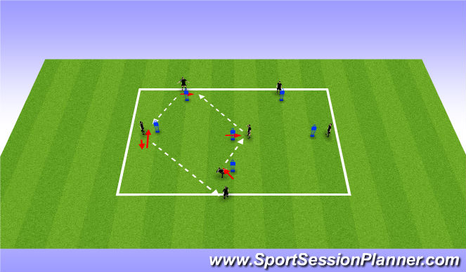 Football/Soccer Session Plan Drill (Colour): W Passing Pattern