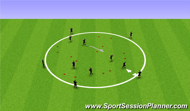 Football/Soccer Session Plan Drill (Colour): Shielding, Screening & Combination Play