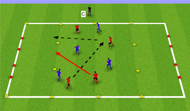 Football/Soccer Session Plan Drill (Colour): Small Sided 4 v 4 or 5 v 5