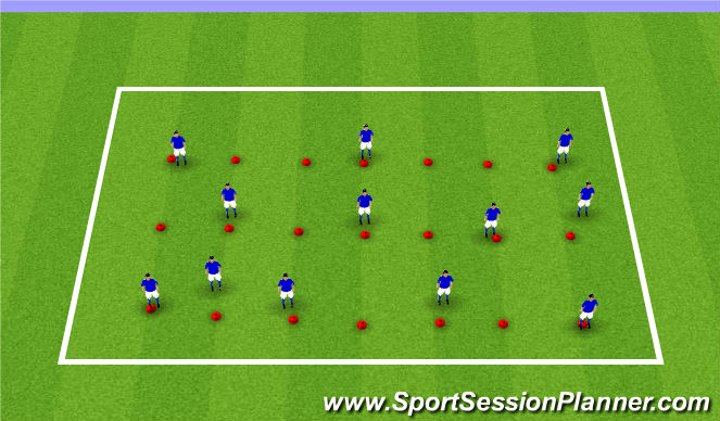 Football/Soccer Session Plan Drill (Colour): Warm up