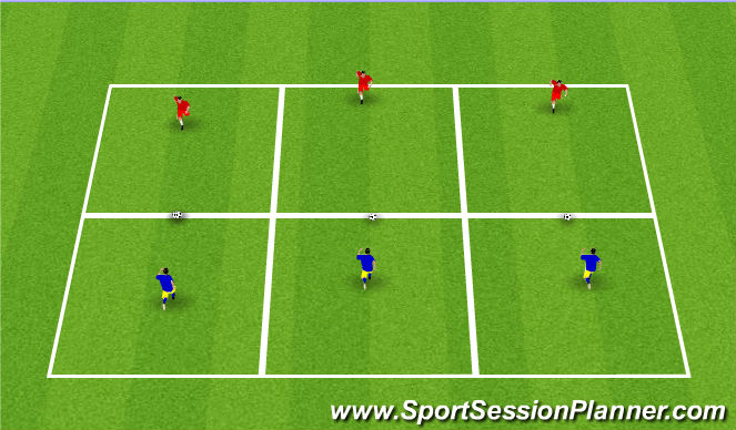 Football/Soccer Session Plan Drill (Colour): 1v1 Tag