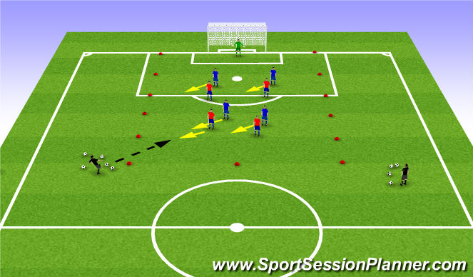 Football/Soccer Session Plan Drill (Colour): Warm up 4 v4