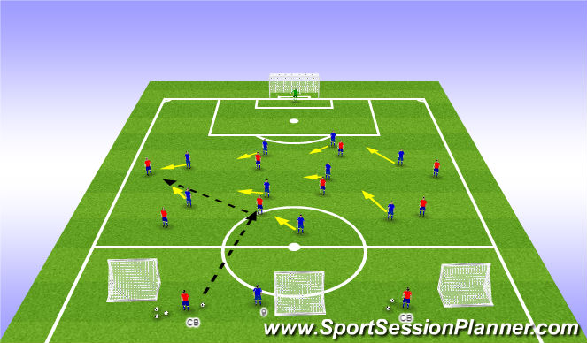 Football/Soccer Session Plan Drill (Colour): Progression 9 v 8