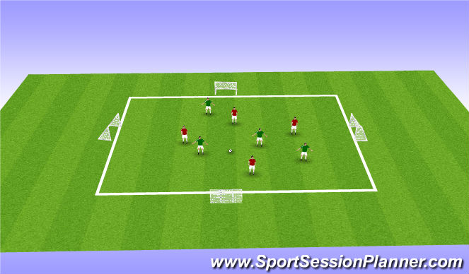 Football/Soccer Session Plan Drill (Colour): 4-goal game