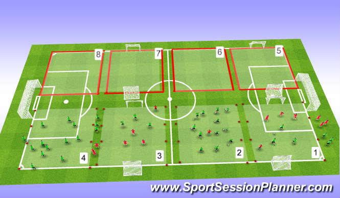 Football/Soccer Session Plan Drill (Colour): Field Layout