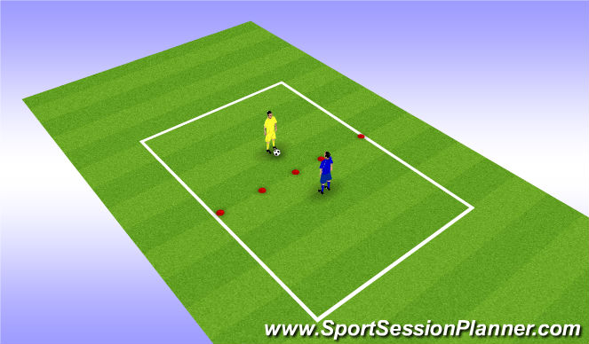 Football/Soccer Session Plan Drill (Colour): 1v1 iso