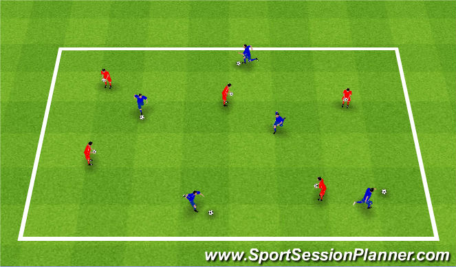 Football/Soccer Session Plan Drill (Colour): Bashers and Dodgers