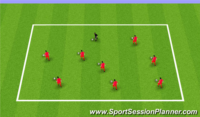 Football/Soccer Session Plan Drill (Colour): Ball Manipulation Warm Up