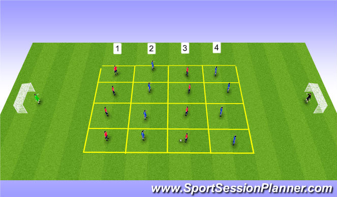 Football/Soccer Session Plan Drill (Colour): 9v9 (4v8)