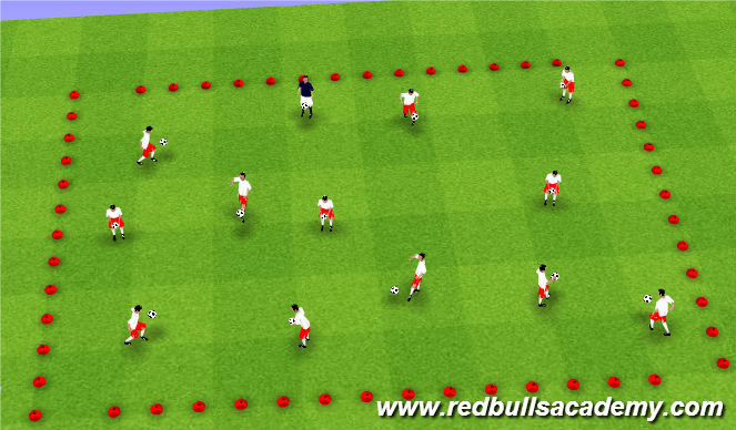 Football/Soccer Session Plan Drill (Colour): Warm-Up