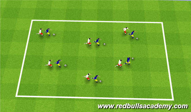 Football/Soccer Session Plan Drill (Colour): follow the leader/shadows