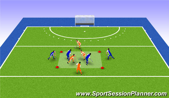 Hockey Session Plan Drill (Colour): Pitch B
