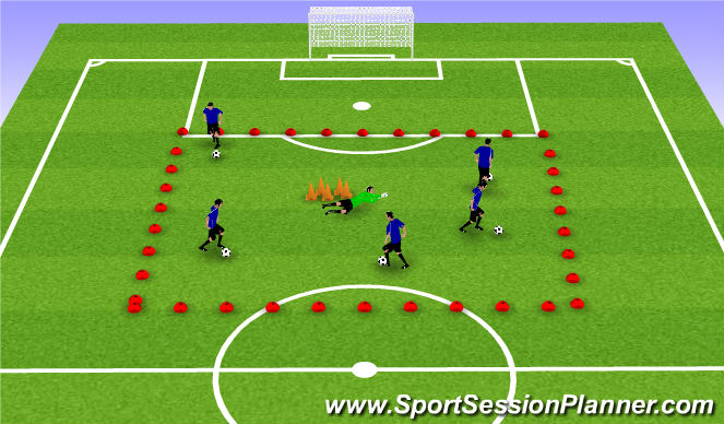 Football/Soccer Session Plan Drill (Colour): Break the base