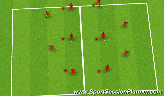 Football/Soccer Session Plan Drill (Colour): Warm up