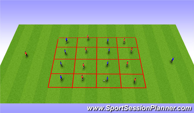 Football/Soccer Session Plan Drill (Colour): 9v9 (4v8)