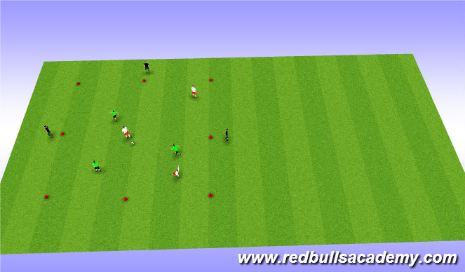 Football/Soccer Session Plan Drill (Colour): Main Theme 2: 6v3