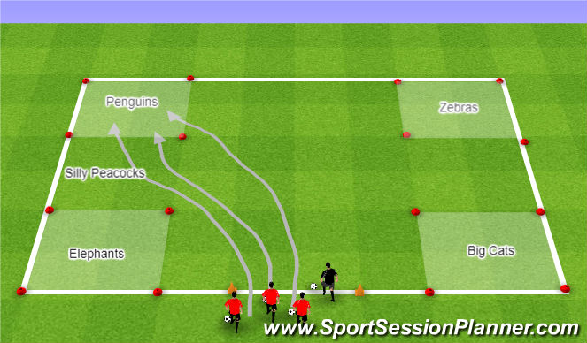 Football/Soccer Session Plan Drill (Colour): Zoo