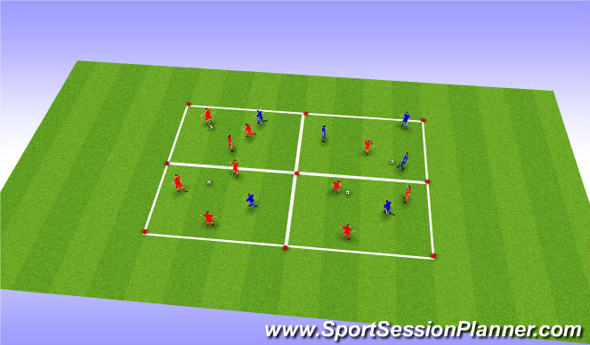 Football/Soccer Session Plan Drill (Colour): Warm Up (15 Mins)