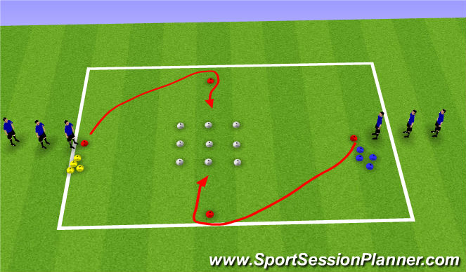 Football/Soccer: Tic-tac-toe - fun warmup (Warm-ups, Beginner)