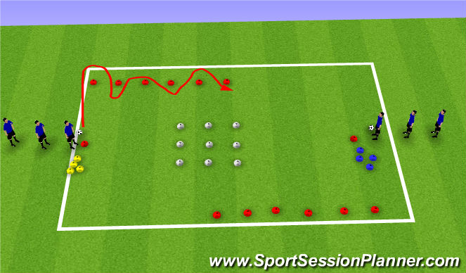 Football/Soccer: Tic-tac-toe - fun warmup (Warm-ups, Beginner)