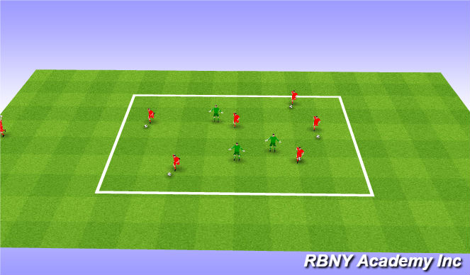 Football/Soccer Session Plan Drill (Colour): Tunnel Tag (PreK, U5)