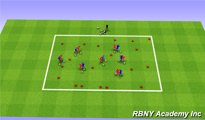 Football/Soccer Session Plan Drill (Colour): Gates game (PreK, U5)