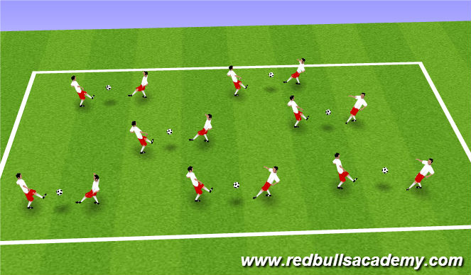 Football/Soccer Session Plan Drill (Colour): Warm Up - Juggling