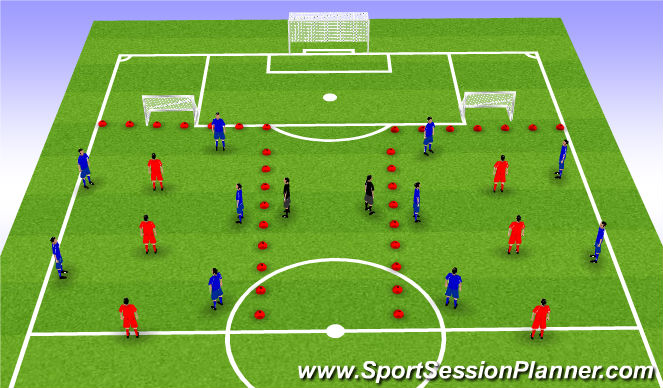 Football/Soccer Session Plan Drill (Colour): positioning game