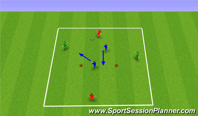 Football/Soccer Session Plan Drill (Colour): 4v2 Rondos