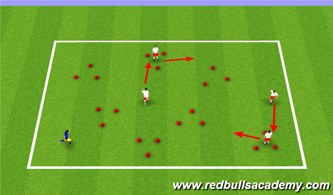 Football/Soccer Session Plan Drill (Colour): Triangles Tag