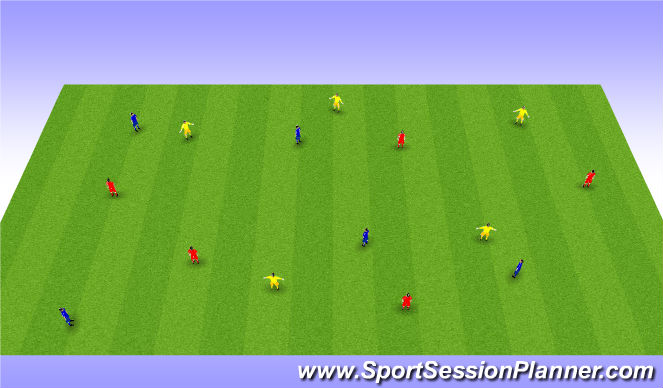 Football/Soccer Session Plan Drill (Colour): 3 teams possession
