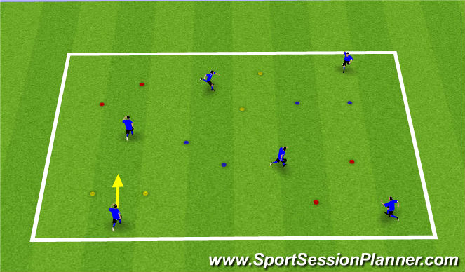 Football/Soccer Session Plan Drill (Colour): Warm Up 1