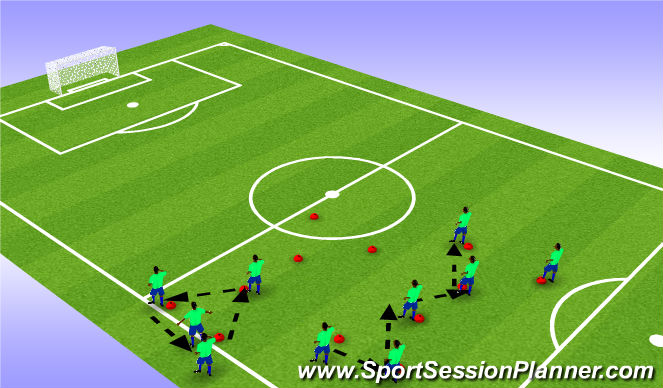 Football/Soccer Session Plan Drill (Colour): Passing
