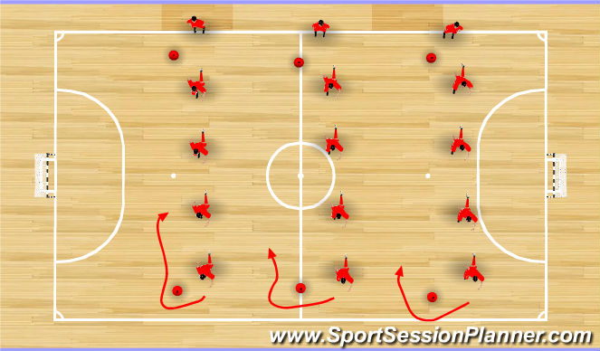 Futsal Session Plan Drill (Colour): Dynamic Warm-Up