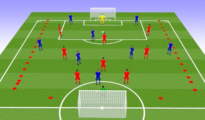 Football/Soccer Session Plan Drill (Colour): 9v9- TT (25 mins)
